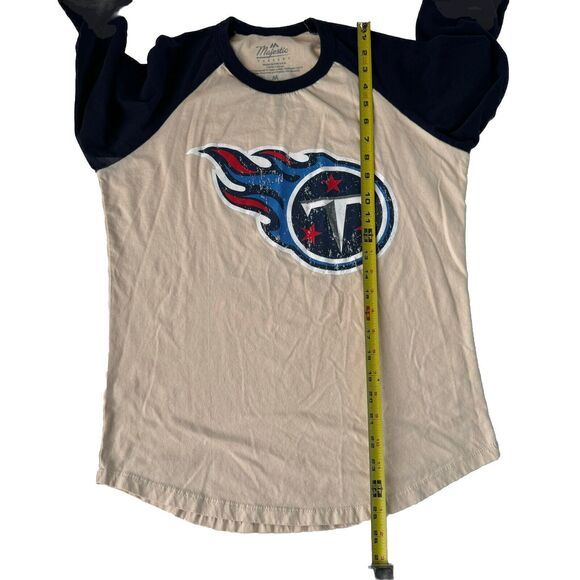 Majestic Threads Tennessee Titans Raglan 3/4 Sleeve Tee Medium - Picture 6 of 10